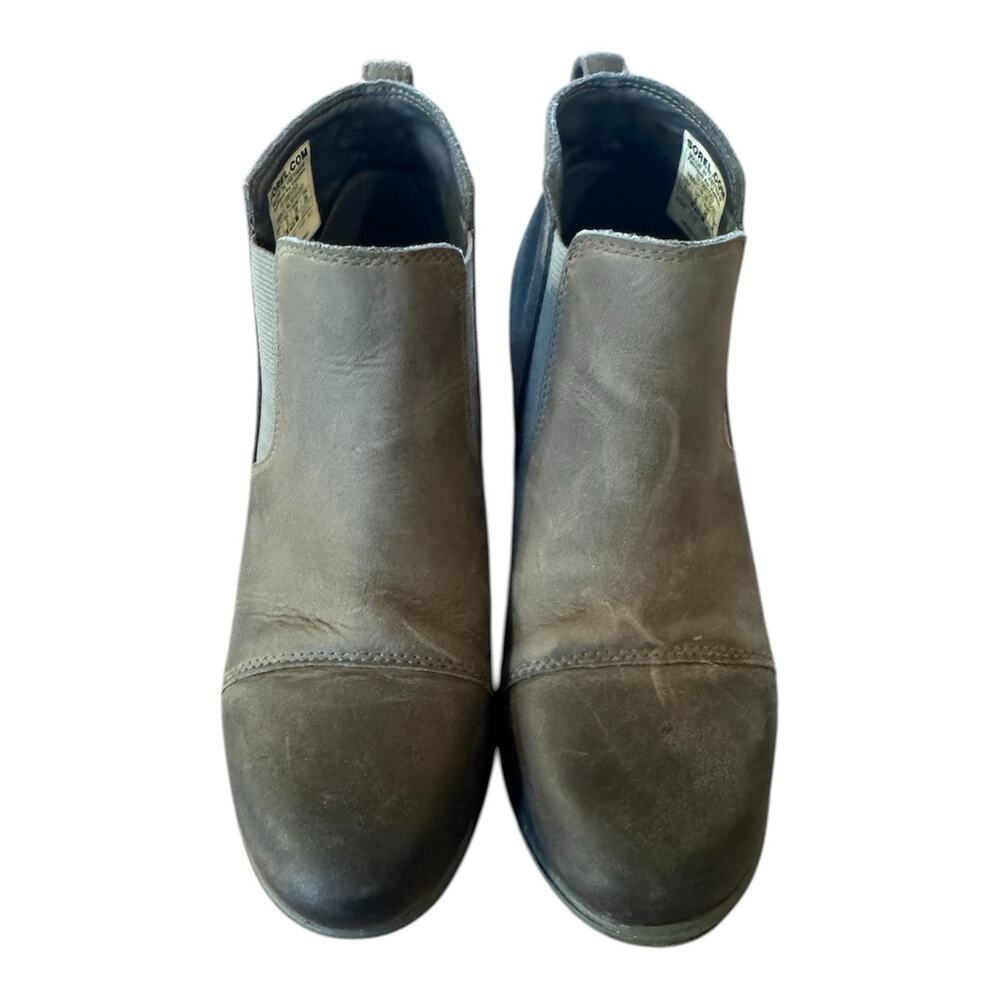 Sorel Evie Chelsea Wedge Boots Waterproof Leather Suede Women's Size 7